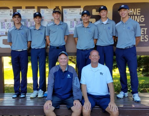 The Pleasant Valley boys golf team poses after winning MAC.