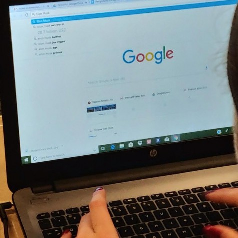 Student searches for information regarding Elon Musk.