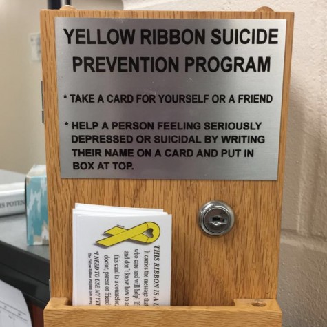 PVHS displays a locked box in the guidance office instructing students how to help with suicide prevention.