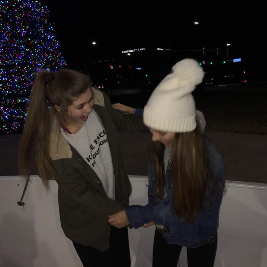 Macy Beinborn and Olivia Penniston enjoyed a night at Frozen Landing in Bettendorf.