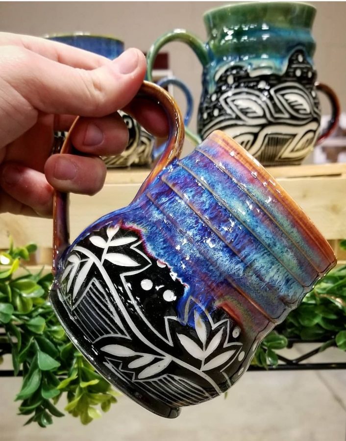 Alexandria Medincy showcases one of her latest functional pottery creations