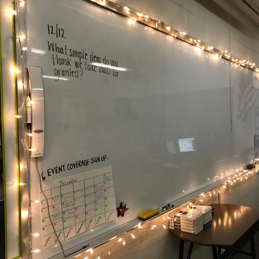 Pleasant Valley classroom decorated for the holidays.