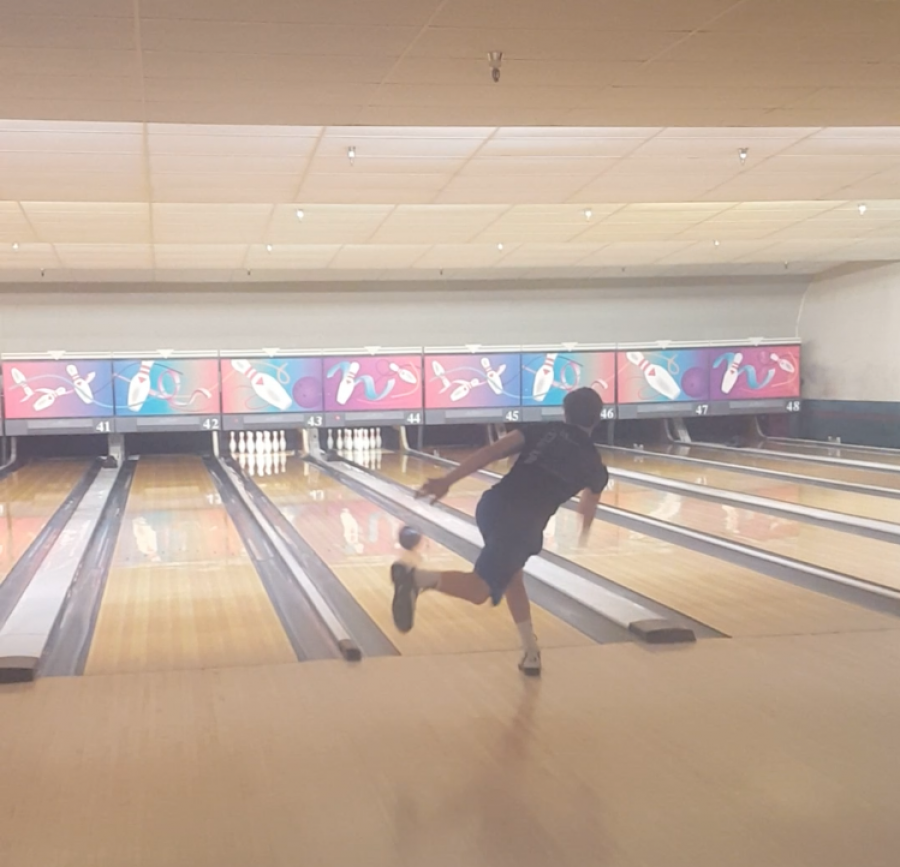 Devin Lentz, senior, throwing a practice game to improve his skills. 