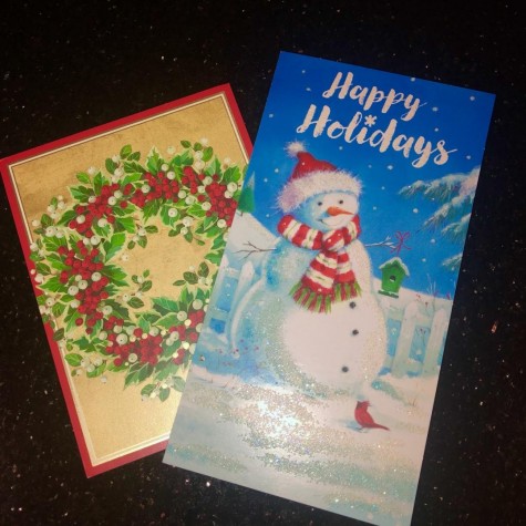 Christmas cards that families receive during the holiday season.
