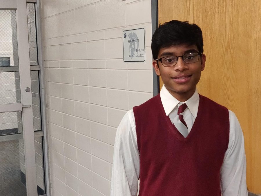 Senior sujay marisetty was one student chosen to be a representative from PV at Rotary Club meetings