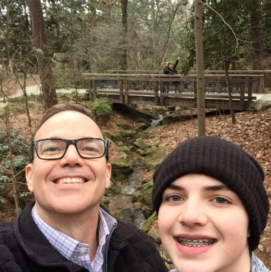 Freshman Jack Williams who is pictured here hiking with his dad, admits that having an involved father has been a crucial part of his childhood. 