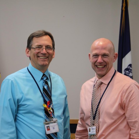 Mike Zimmer, left, is appointed Pleasant Valleys new Director of Secondary Education. He and Brian Strusz, the districts newly appointed superintendent pictured at right, will begin their new roles this summer.