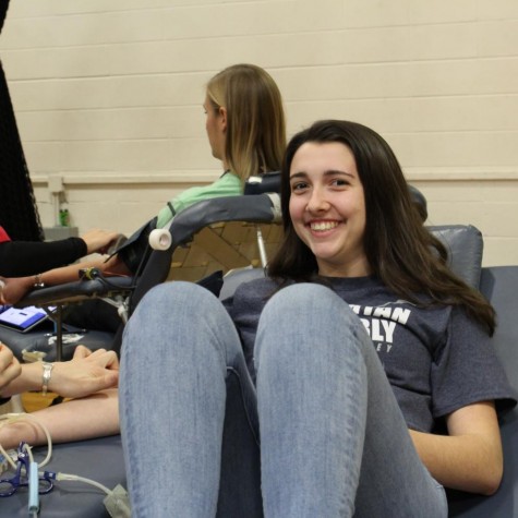 Natalie Murphy, senior, getting her blood drawn at PVs blood drive.