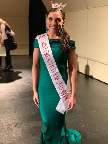 Junior Caitlin Crome after being named Miss Greater Des Moines Outstanding Teen 2019.