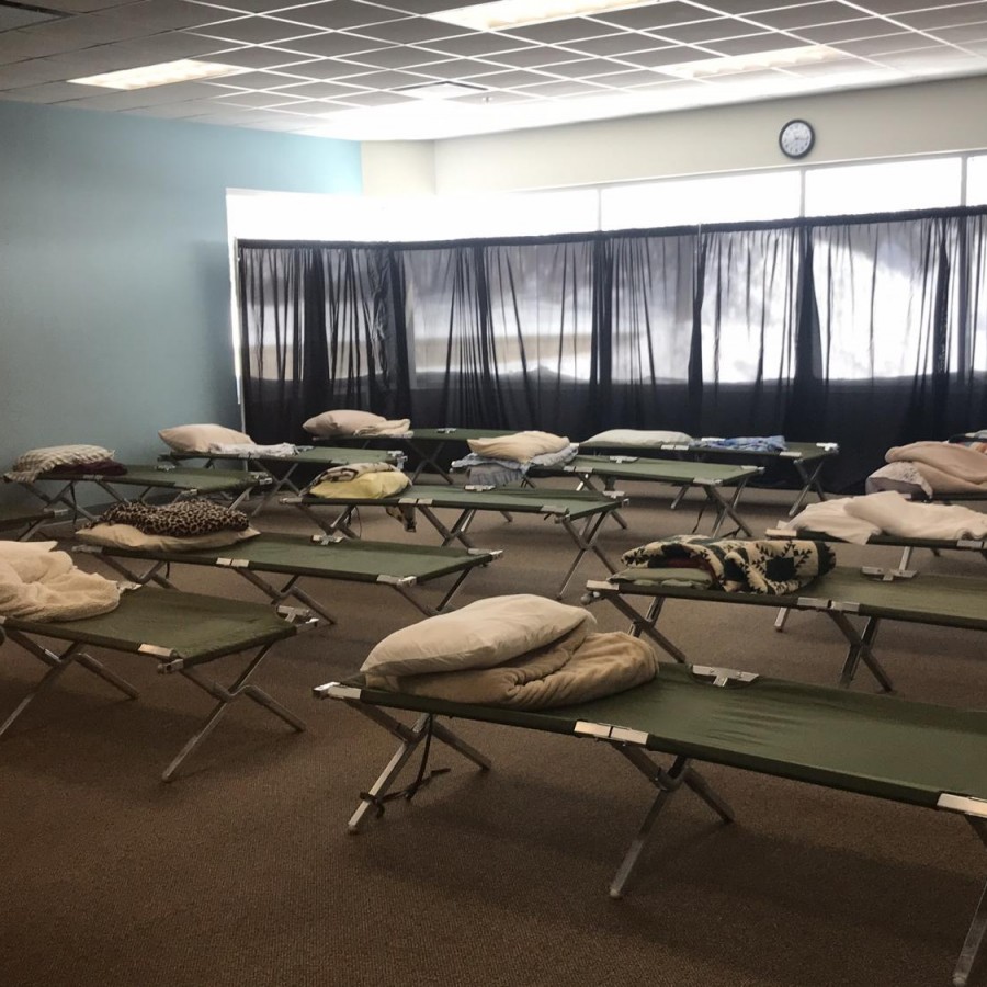 A room at Coram Deo Bible Church in Davenport was completely emptied and filled with cots for the homeless in anticipation of the incoming polar vortex on Jan 29.