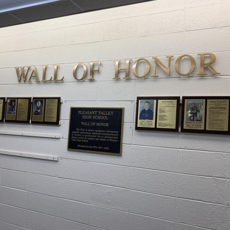 The Wall of Honor featuring different honorees throughout the years. 
