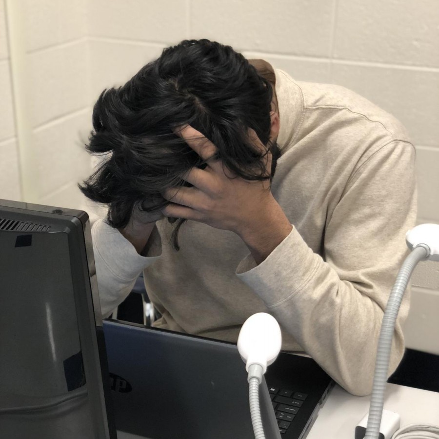 Senior Varun Vedula often feels stressed out under his workload.