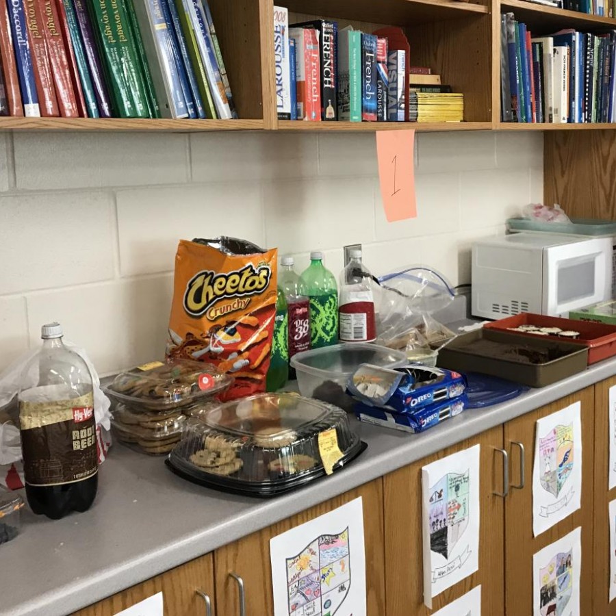  Melissa Lechtenberg’s classroom is full of decorations and delicious treats for the celebration of Mardi Gras, on March 5. 
