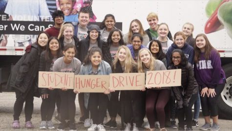 Pleasant Valley students and Spartan Assembly members raise funds and collect food for the student hunger drive. 