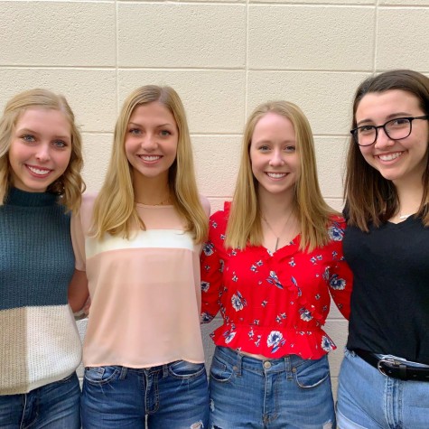 Four PV students were named IHSPA Scholars for their outstanding work in the field of journalism. Pictured [from left to right] are Haley Moore, Lily Williams, Maya McClain and Natalie Murphy.
