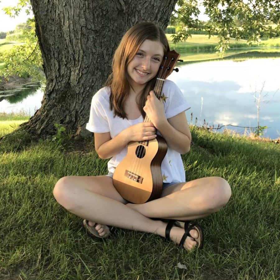 Maddie Anthony playing one of her many instruments.
