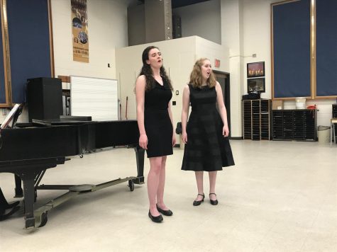 Madison Wells and Christine Lyon perform at the Outstanding Performance recital in Ames, Iowa. They are both seniors heavily involved in choir and will be hosting a senior recital together.