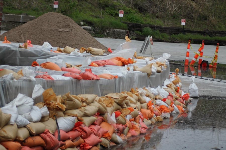 After the HESCO barrier broke, remaining barriers received additional sandbags to ensure no more collapse.  