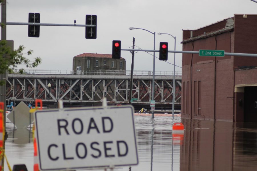 Roads across several blocks of downtown Davenport are closed and completely underwater