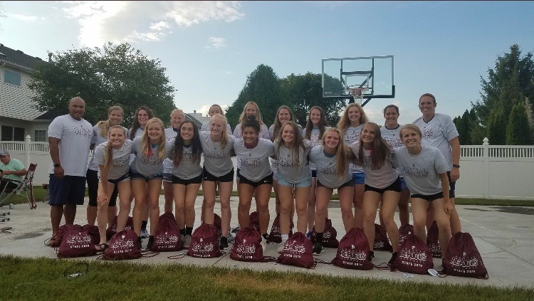 The Spartan softball team getting ready for their 2018 state send-off. 