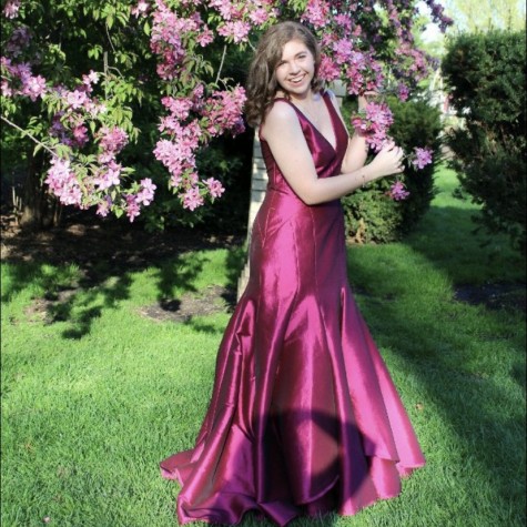 Senior Kaitlyn Ryan striking a pose on prom day 