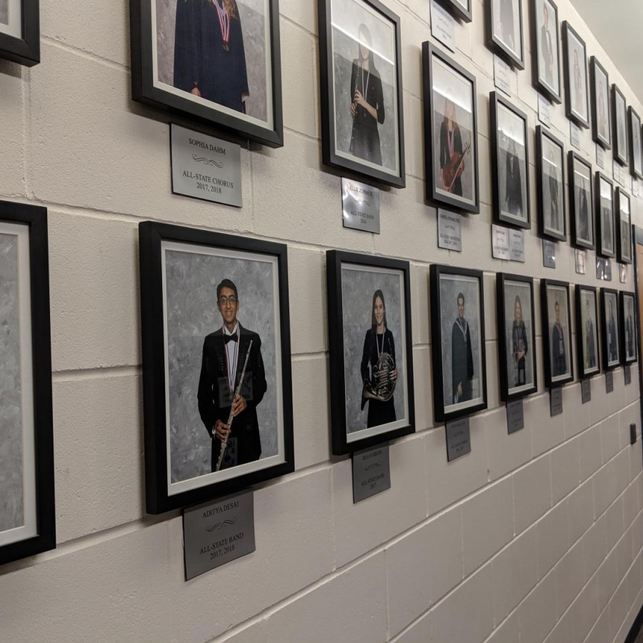 A wall recognizes the students who have made All-State