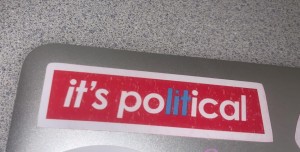 Popular sticker among students, expressing the excitement around politics. Found on Licea’s laptop.