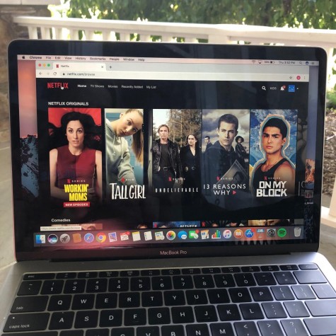 Netflix, one of the leaders of the streaming industry, displays its original content on its home page.