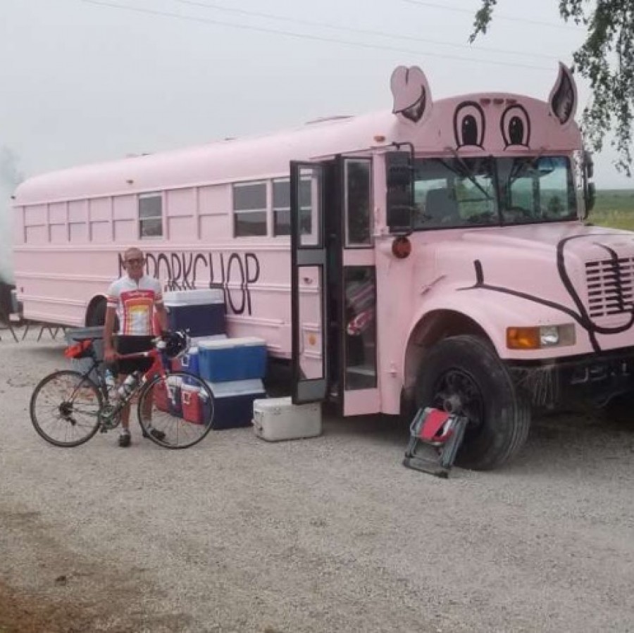 Nick+Kamp+stops+at+the+Mr.+Porkchop+Bus+during+RAGBRAI%2C+the+famous+bike+ride+across+Iowa.