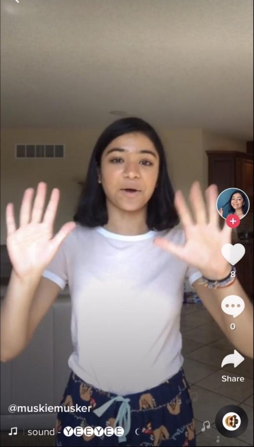 Junior Muskan Basnet performs her version of a viral TikTok dance trend in a video posted to her public account on Sept. 24. 