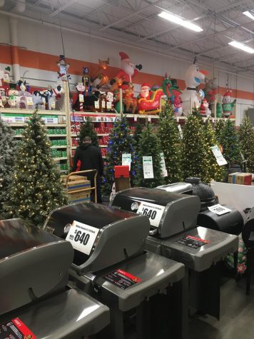 Shoppers look at the Black Friday deals and Christmas decorations at the Middle Road Home Depot one week before Thanksgiving.