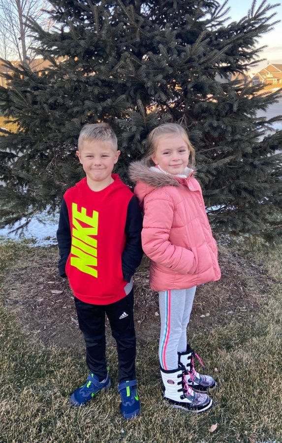 Little kids, Quinn Johnson and George Chandler, channel their inner Anna and Kristoff after feeling inspired by the new Frozen 2 movie on December 15, 2019.