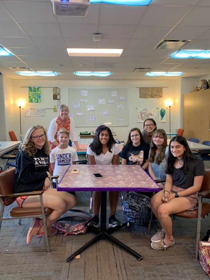 Environment club, featuring one of their leaders, Allison Suen, and advisor, Dr. Lundberg, gather together for a informational meeting and discussion on September 19th, 2019. 