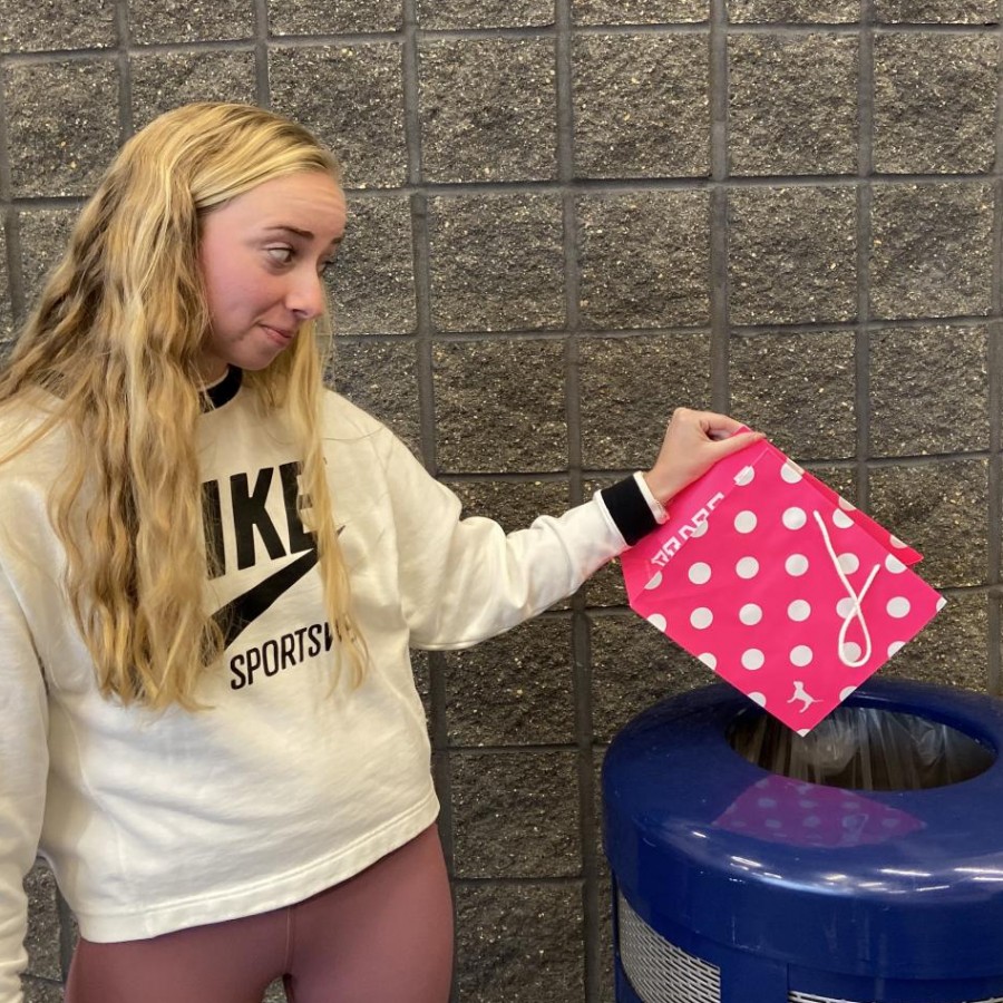 Senior Claire Fields shows her disapproval for Victoria’s Secrets lack of leadership in promoting body positivity with the cancellation of their annual fashion show on November 26, 2019.