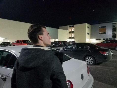 Senior Bradley Hamilton pauses to look at A Lot, which is widely considered to be the best student parking lot at PVHS.
