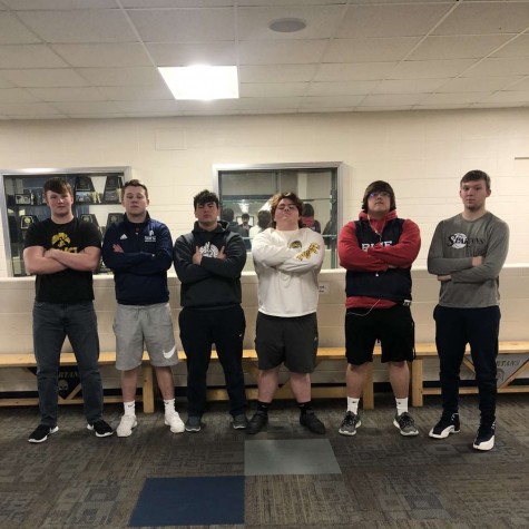 Nick Sturdevant, Hunter Piper, Michael VanderShaft, Logan Paul, Kane Zemo and Michael Musal pose as they prepare for their act in the talent show.

