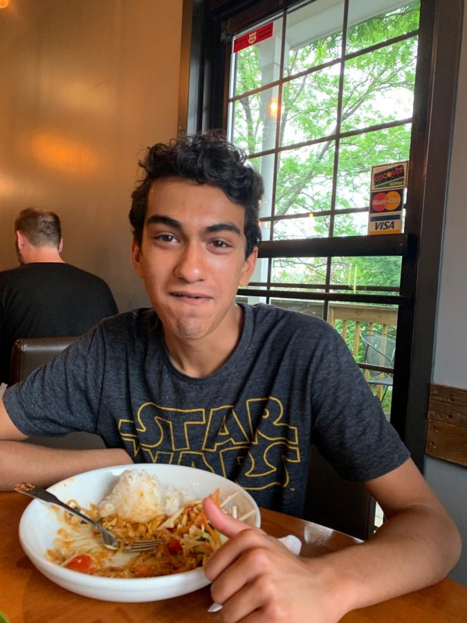 Senior Dilan Nair enjoys his gluten free Thai food at Exotic Thai in Davenport.