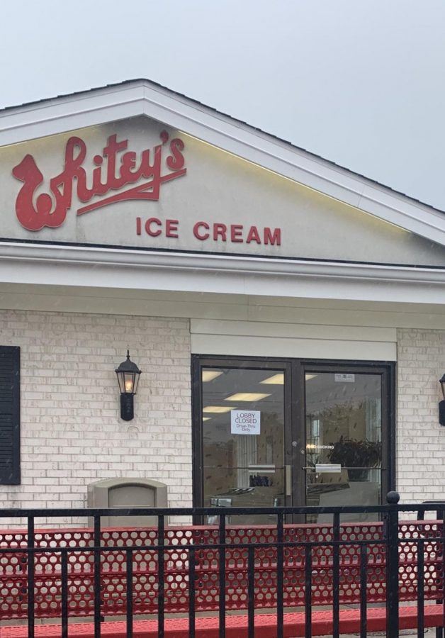 Whitey%E2%80%99s+Ice+Cream+reopens+its+doors+on+May+11%2C+but+has+sign+on+the+door+stating+that+the+lobby+is+closed.+