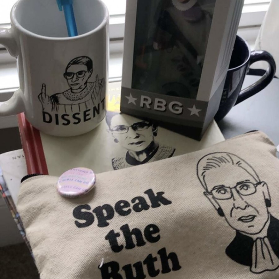 Maddy Licea’s collection of Justice Ginsberg’s fan merchandise 

