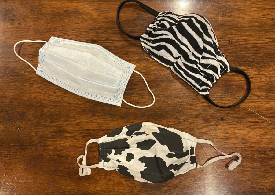 Three different types of cloth masks representing how no mask is the same in volume, shape or size