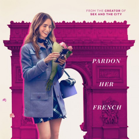 One of the promotional posters for “Emily in Paris,” featuring protagonist Emily Cooper, portrayed by Lily Collins. 