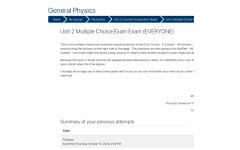 Student prepares to take a Physics exam online