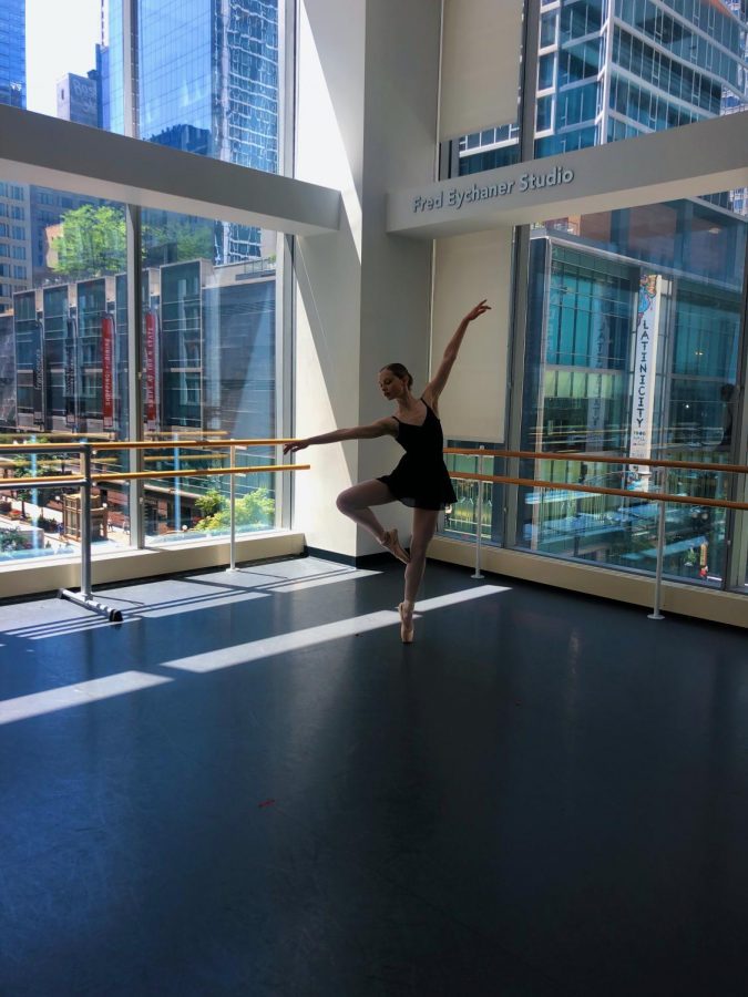 Senior Sarah McVey is in passé as she poses for a picture at the 2019 Joffrey Academy of Dance Advanced Summer Intensive in Chicago.