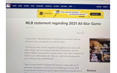 The MLB website pictured above is a great place to keep up with the latest baseball news.