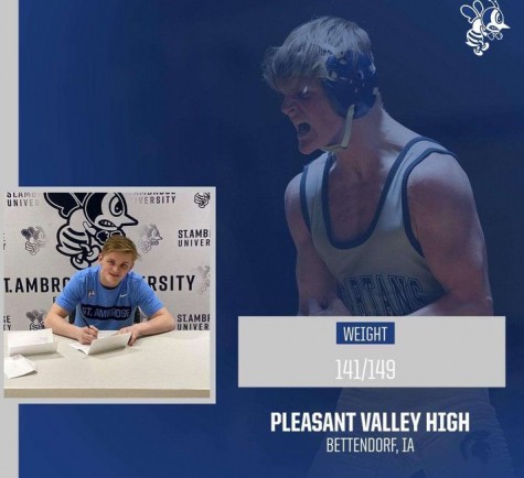Hunter Meyrer signs with St. Ambrose to continue his wrestling career.