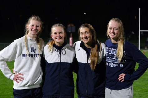 Seniors Harmony Creasy and Emily Wood qualifying for Drake relays in their 4x100 relay with juniors Kora Ruff and Ava Kwak, despite COVID-19 setbacks.