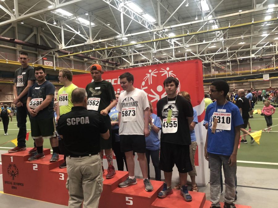 PV athlete Ben Babcock places 5th in the 50 meter dash at the 2019 Special Olympics state track meet.