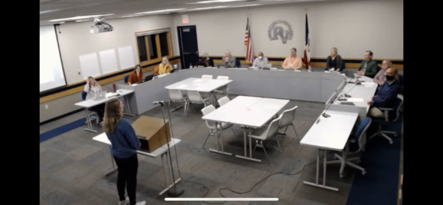 Students have the opportunity to speak on issues and concerns within the school district at PVCSD board meetings, practicing for other political conversations. 
