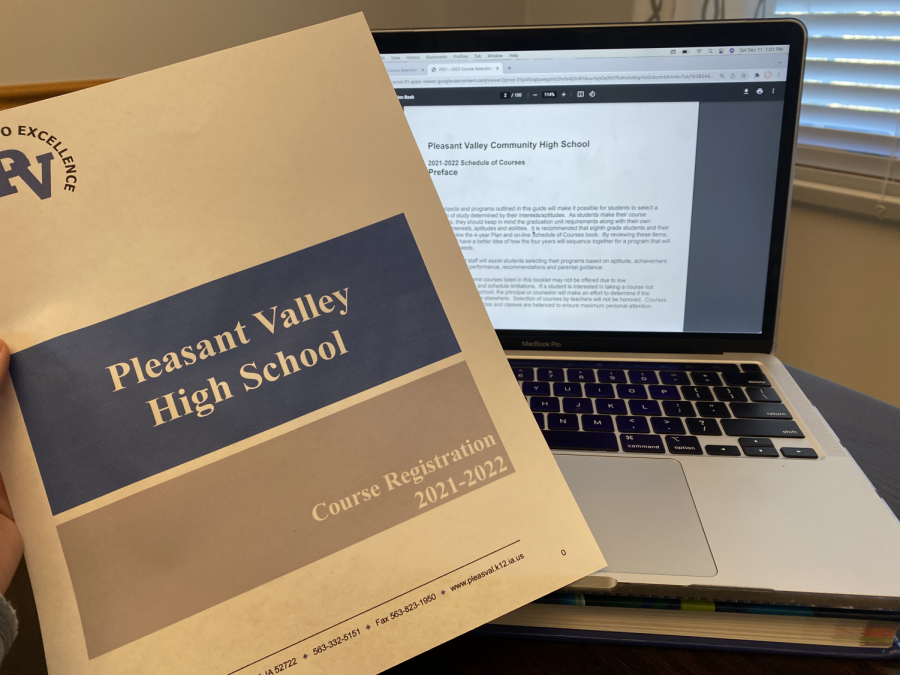 Students at Pleasant Valley often utilize the Course Handbook provided by the school when making decisions about which courses they will enroll in.