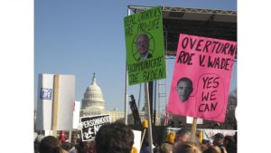 Protesters advocate their opinions on abortion and Roe v. Wade’s moral composition at a 2009 March for Life protest during Obama’s presidency.